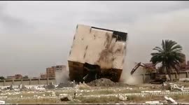 Egypt crane driver absolutely smothered in debris after demolishing local homes