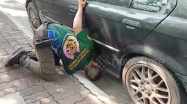 Snake caught slithering inside BMW car in Thailand