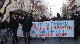 13/1/22 Student demo in Athens, Greece after the police raid in the Athens University of Economics