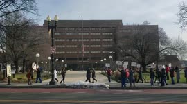 Nursing protest over unsafe conditions marches at Washington DC university