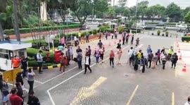 Office workers evacuate buildings as area near Jakarta hit by 6.7 magnitude quake