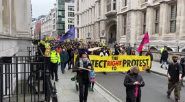 Huge Kill the bill protest march through Central London as policing bill reaches final reading in the House of Lords