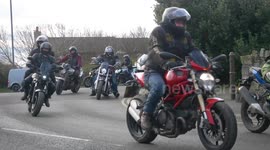 Hundreds of bikers do memorial run for young motorcyclist killed in van crash in Newquay, UK