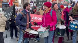 Protesters in Newtown, Wales, join UK-wide Kill The Bill day of action