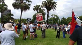 Situation Before the Anti-Vax March at Prince Alfred Park in Sydney, Australia