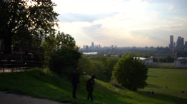 The view of London from Greenwich Park, behind Greenwich Universty.