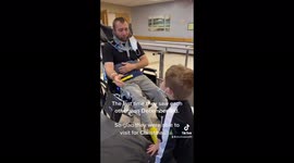 Paraplegic dad breaks down in tears after seeing his son for the first time following accident