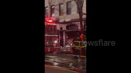 Two-alarm fire in East Village, NY, US