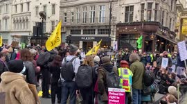 ‘Kill The Bill’ protesters block the streets around The Strand, London, UK 15/01/2022