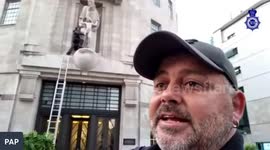 BBC Eric Gill Statie demolition plus reporter arrested for conspiracy.