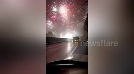 Fireworks erupts after truck transporting them crashes on highway in southern China