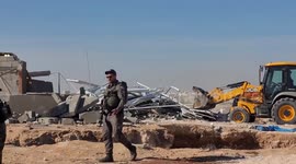 An Israeli bulldozer demolished a Palestinian house located under the pretext of building without a permit in Yatta south of Hebron in the West Bank