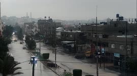 Rainfall floods Jabalia refugee camp in northern Gaza Strip