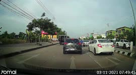 Kitten rescued after falling from moving car in Thailand