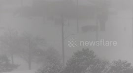 Visibility severely reduced as snow blizzard strikes Ontario