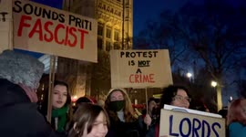 Protests on College Green as Policing Bill goes to vote in House of Lords