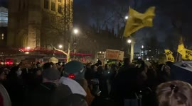 ‘Kill The Bill’ protesters stage a noisy demo outside the House of Lords, London, United Kingdom