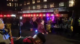 Drum-banging protesters gather outside House of Lords as controversial policing bill defeated in UK