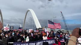 US: Hundreds March Across Frederick Douglass Bridge In DC On MLK Day