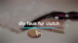 Cruelty-free faux fur clutch is major DIY vibes