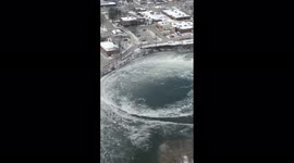 Iconic circular ice disk returns to Maine River