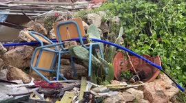 Palestinian Salhiya family inspect demolished buildings after Israeli police eviction in East Jerusalem