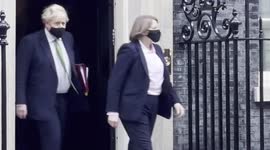 Boris Johnson leaves Downing Street for PMQ amid 'Partygate' backlash