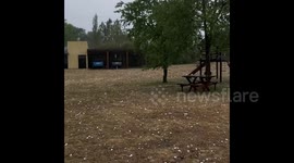 Violent hailstorm rocks Calamuchita, Argentina