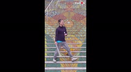 'Circus artist's freestyle juggling act on COLORFUL staircase is MESMERIZING '