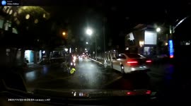 Close Call: Careless moped rider almost got wiped out while attempting u-turn (Dashcam Video)