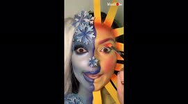 Slovakian makeup artist creates sensational Snow Miser/Heat Miser look