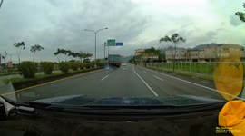 WTF MOMENT: Truck driver slams brakes on to try prevent a collision (Dashcam Video)