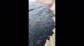 Peru beach covered with oil after Tonga volcano caused spill near Lima