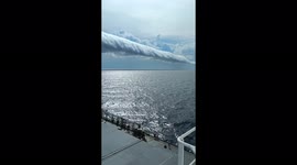 Huge Atlantic Ocean 'roll cloud' stretches to the horizon, off Brazil