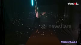 'Artist beautifies the art of leviwand with MINDBENDING holographic projection act'