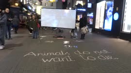 Animals Do Not Want To Die protest on festive Carnaby Street - Soho London
