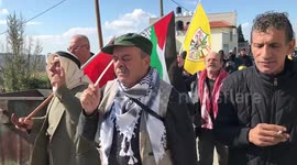 Palestinian protesters and Israeli security forces clash after demonstration against land seizures