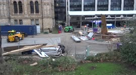 The Natural HIstory Museum Ice Rink being dismantled - South Kensington
