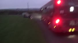 Port Isaac Road Traffic Accident, the car has mounted the kirb, hit a sign and rolled