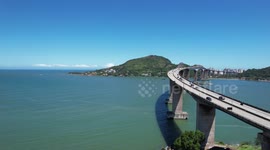 A beautiful view of the bridge that connects the cities of Vila Velha and Vitória in Brazil