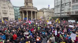 Thousands of anti-vaccine protesters gathered outside BBC in Londm