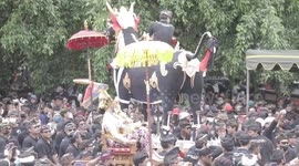 Floats, cymbals and huge crowds as people celebrate Ngaben in Bali, Indonesia