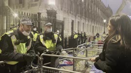 Anti-vaxxers argue with MET police outside 10 Downing Street