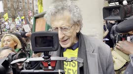 'Yesterday's conspiracy theory is today's truth' says Piers Corbyn at the anti-vaccine protest outside the BBC office