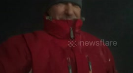 Walking outside in a blizzard and getting tossed to The ground by a wind gust