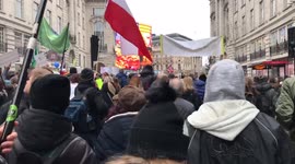 The people March on Piccadilly Circus in the name of freedom