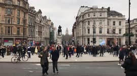 Protesters March from Trafalgar Square down to Downing Street & Parliament square standing against mandates & media propaganda