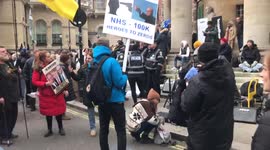Protesters marching against mandates & government deception & media censorship