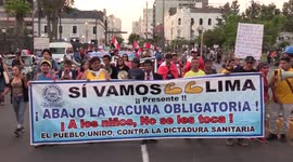 Peruvians protest against mandatory COVID vaccines for children