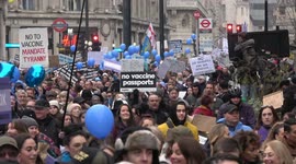 NHS staff protest outside Downing Street against vaccine mandates
